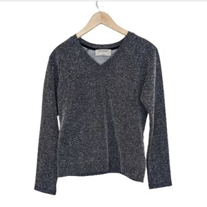 4/$25! Zara Trafaluc Black & White Marled Long Sleeve Top - Sz S